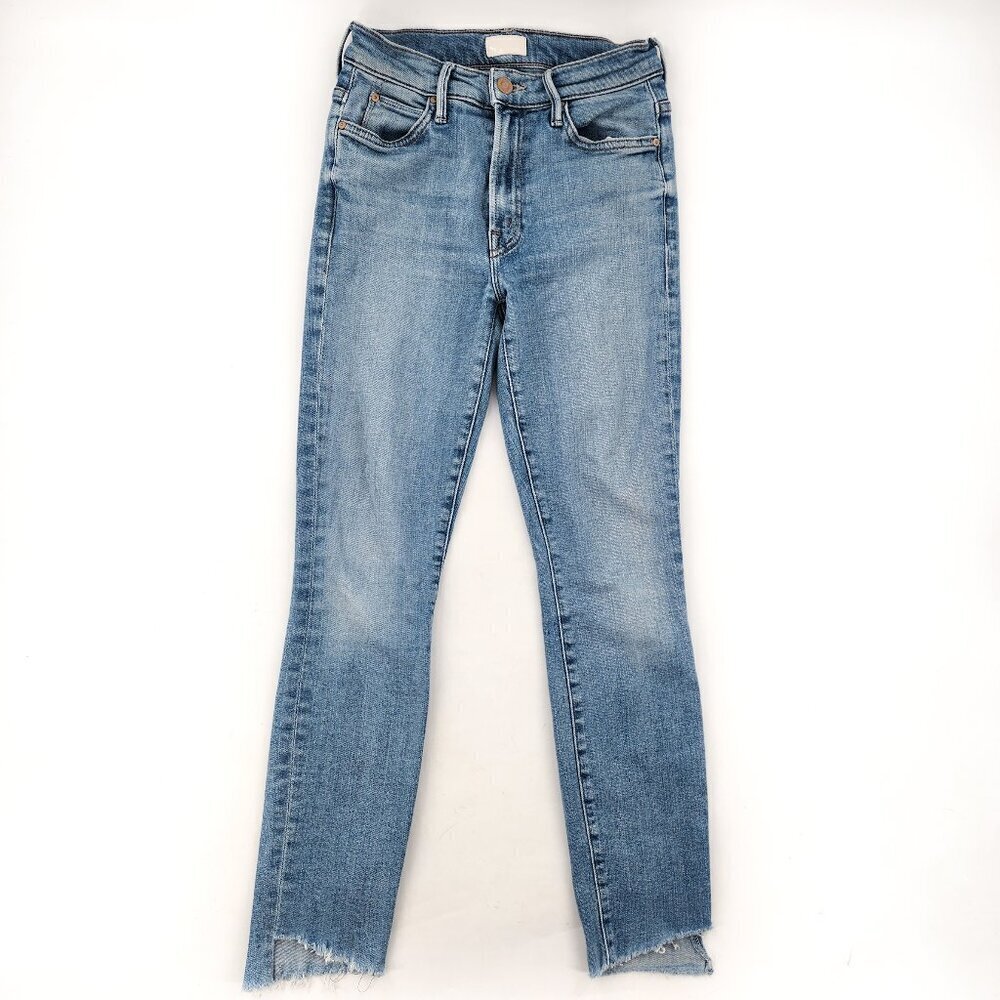 MOTHER Stunner Zip Ankle Step Fray Jeans in Camp Expert $253 #46 Size 24 - Picture 4 of 8